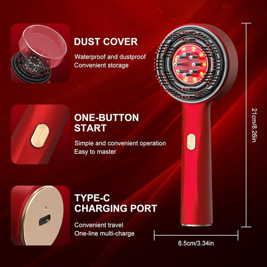 Premium Head Scalp Electric Massager Comb | Scalp Massaging Brush with 2 In 1 Hair Oil Applicator | IPX7 Waterproof,Portable Deep Massager For Hair & Head Relaxation at Home | Shiatsu Massage for Hair Growth/Stress Relax