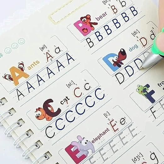 Magic Practice Copybook (4 Book Numbers, Alphabets, Maths and Drawing + 10 Refill) (A-127)