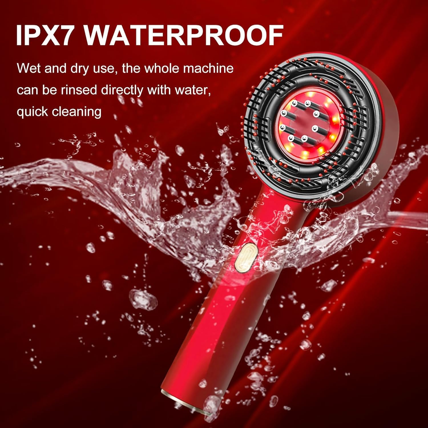 Premium Head Scalp Electric Massager Comb | Scalp Massaging Brush with 2 In 1 Hair Oil Applicator | IPX7 Waterproof,Portable Deep Massager For Hair & Head Relaxation at Home | Shiatsu Massage for Hair Growth/Stress Relax