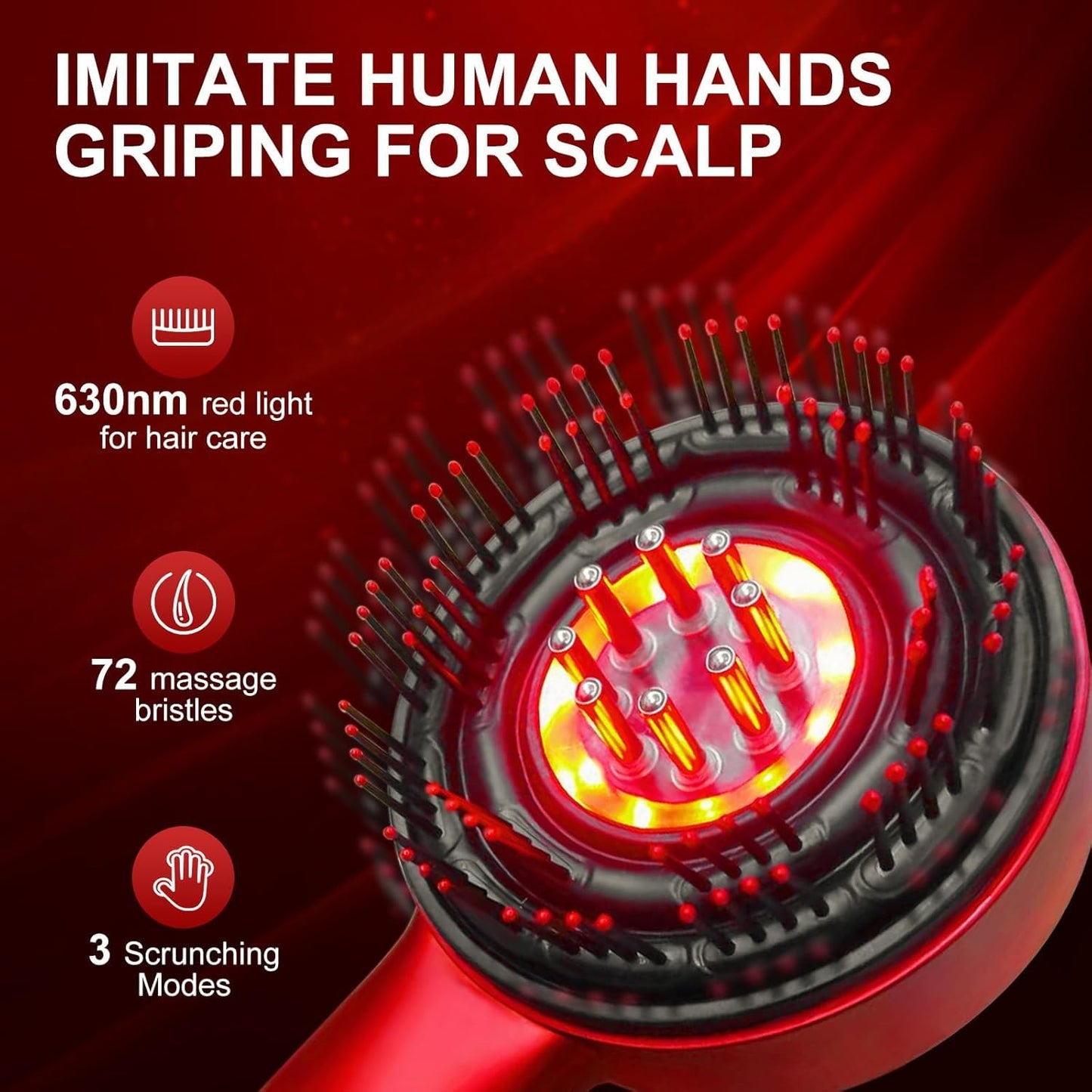 Premium Head Scalp Electric Massager Comb | Scalp Massaging Brush with 2 In 1 Hair Oil Applicator | IPX7 Waterproof,Portable Deep Massager For Hair & Head Relaxation at Home | Shiatsu Massage for Hair Growth/Stress Relax