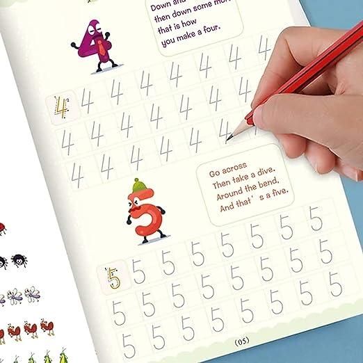 Magic Practice Copybook (4 Book Numbers, Alphabets, Maths and Drawing + 10 Refill) (A-127)