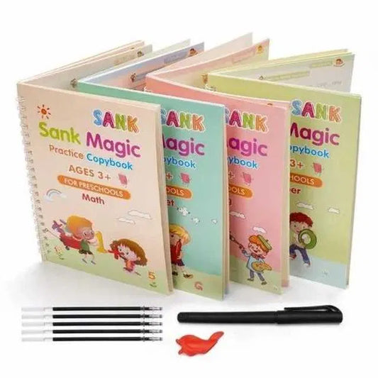 Magic Practice Copybook (4 Book Numbers, Alphabets, Maths and Drawing + 10 Refill) (A-127)